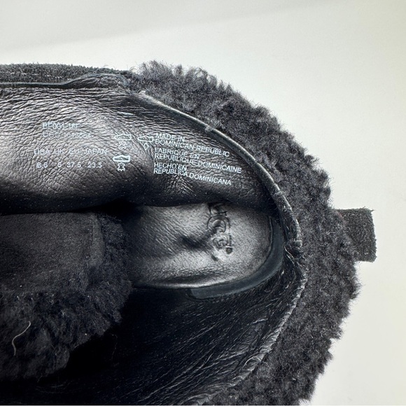 UGG ANALISE BLACK SUEDE SHEEPSKIN ANKLE BOOTS WOMEN 6.5 - Picture 14 of 15